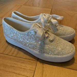 Keds Kate Spade White Glitter